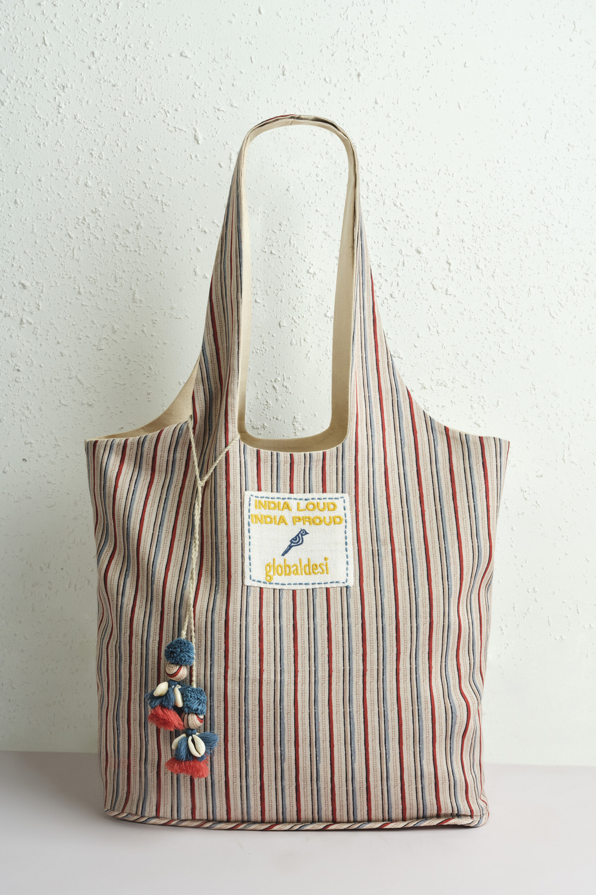 White Printed Reversible Jhola Bag, , image 4